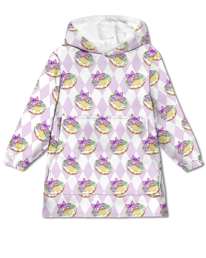 Mardi Gras Donut Tragbarer Bambus-Decken-Hoodie