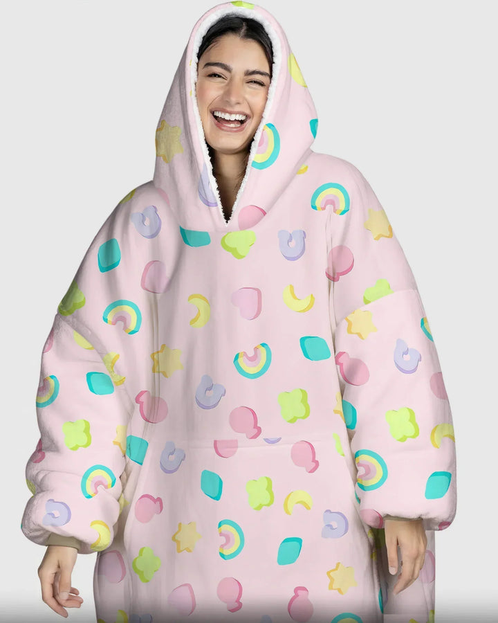 Pastell Lucky Charms Tragbare Bambus Decken-Kapuzenjacke