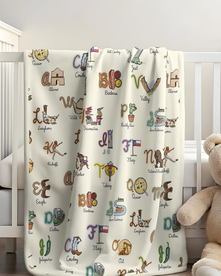 Texas Alphabet Bamboo Blanket