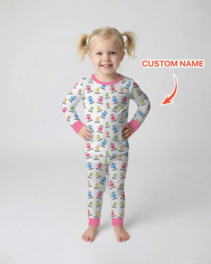 Zweiteiliges Langarm-Pyjama-Set mit Sommerfrüchten