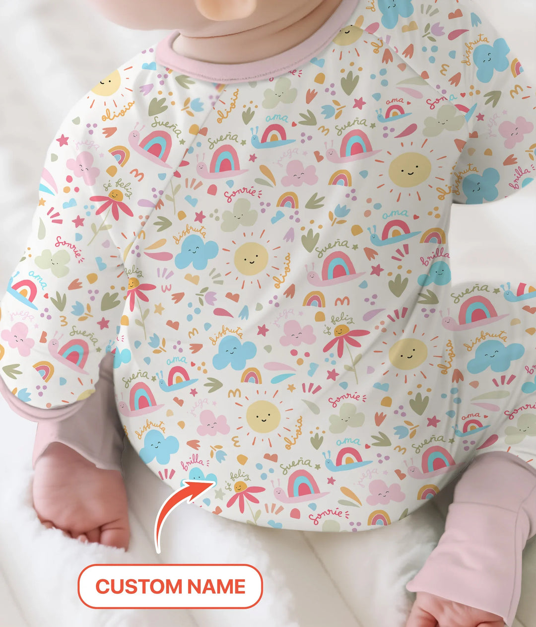 Gerippte Babykleidung mit individuellem Foto - Weich &amp; Skizzenhaft