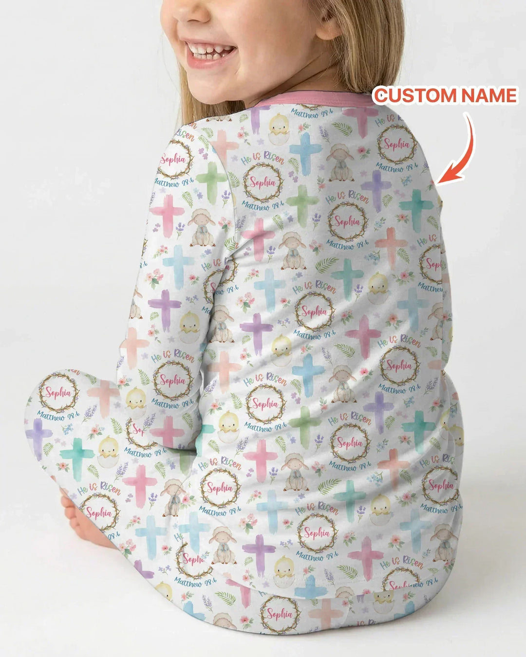 Zweiteiliges Langarm-Pyjama-Set mit Sommerfrüchten