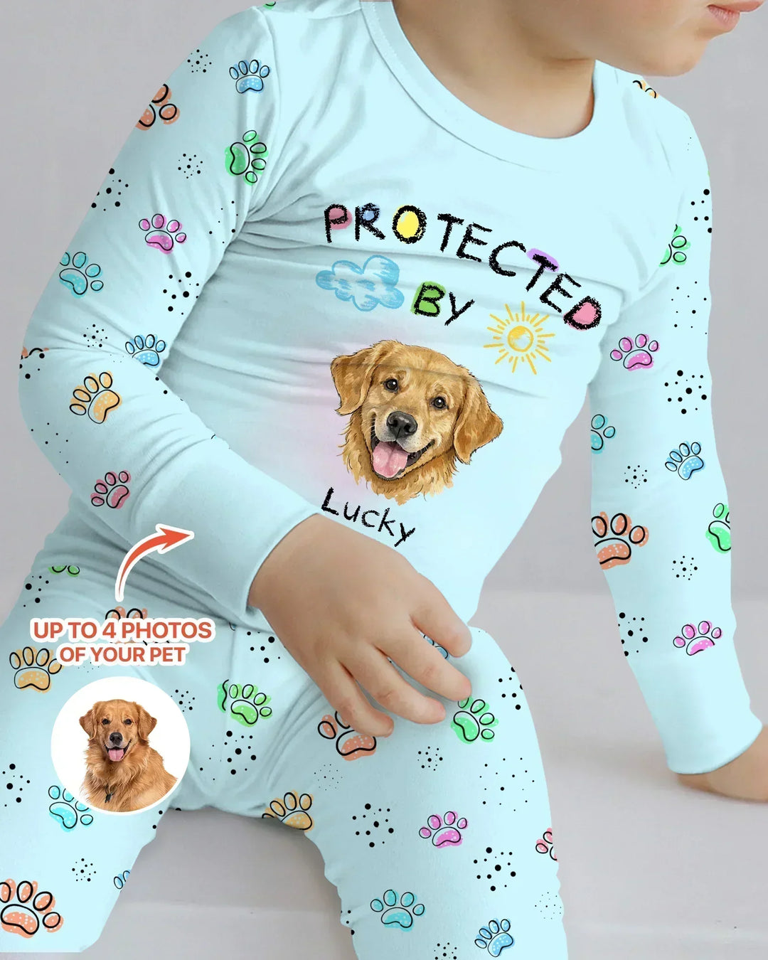 Zweiteiliges Langarm-Pyjama-Set mit Sommerfrüchten