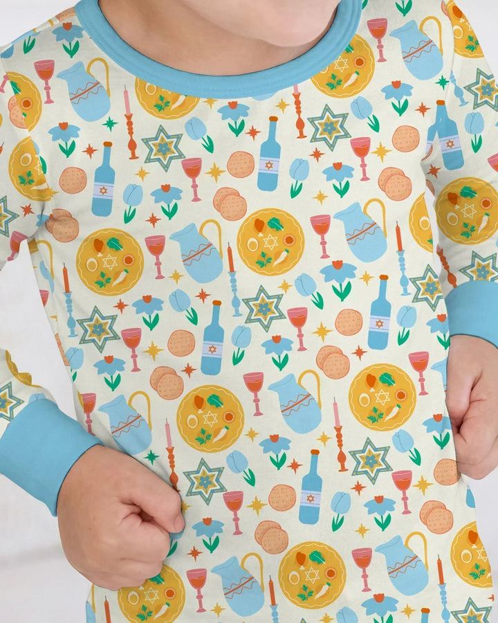Pesach Sameach Matching Family Bamboo Two Piece Long Sleeve Pajama Set