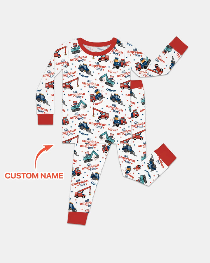 Zweiteiliges Langarm-Pyjama-Set mit Sommerfrüchten