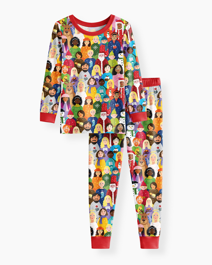 Together for Christmas Bamboo Two Piece Long Sleeve Pajama Set