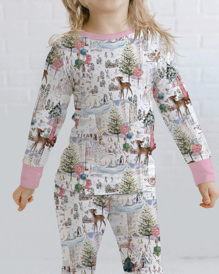 Enchanted Winter Wonderland Bamboo Two Piece Long Sleeve Pajama Set