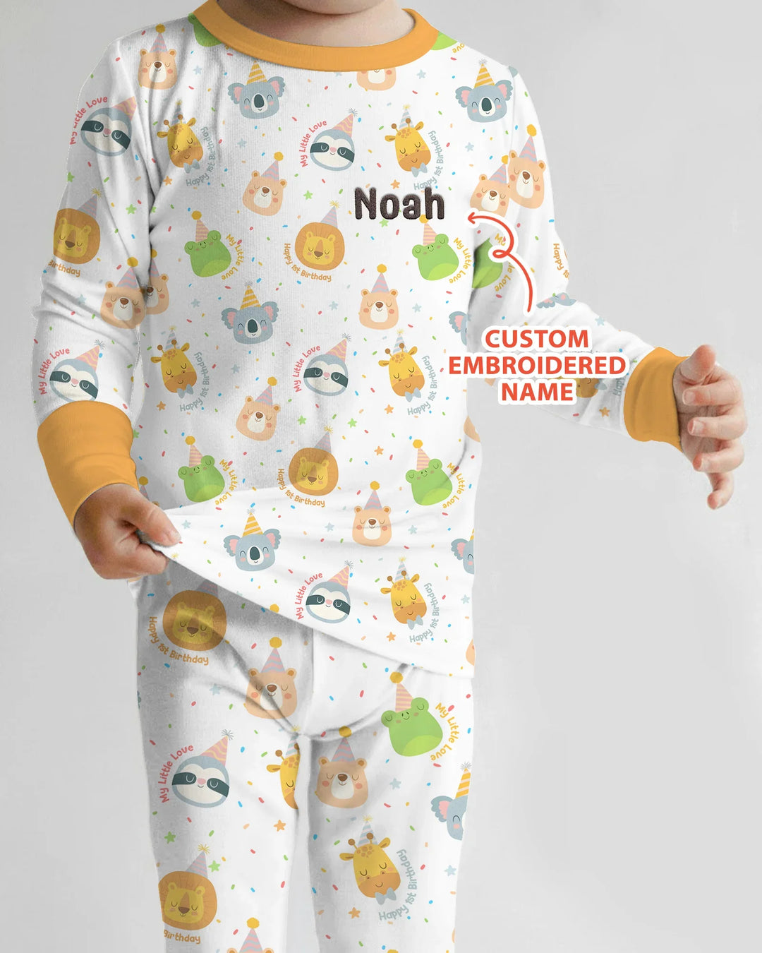 Zweiteiliges Langarm-Pyjama-Set mit Sommerfrüchten