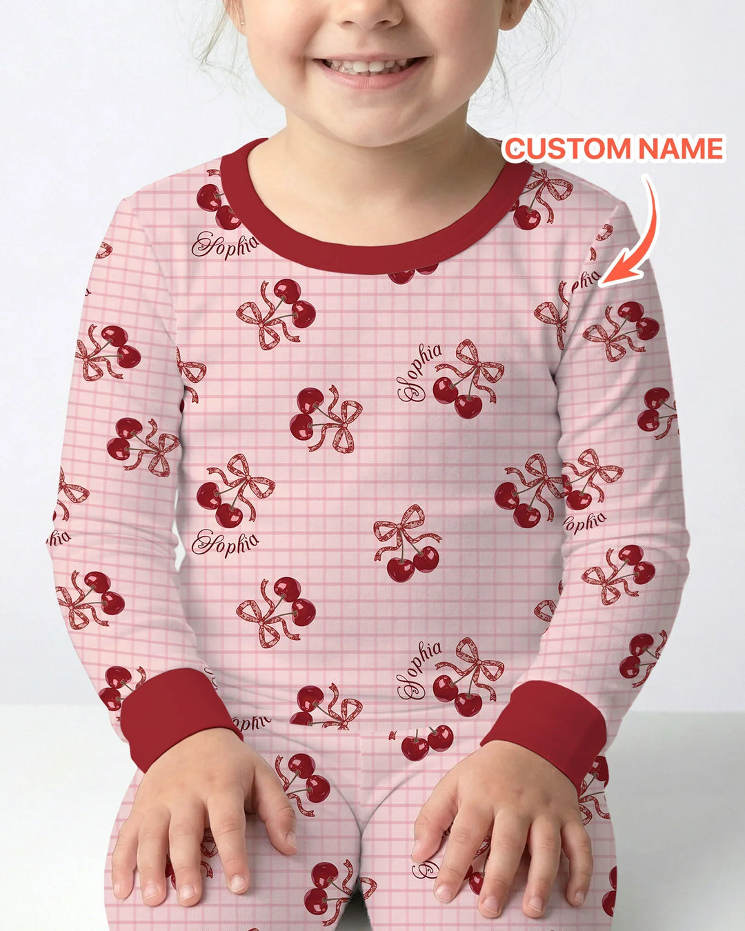 Zweiteiliges Langarm-Pyjama-Set mit Sommerfrüchten