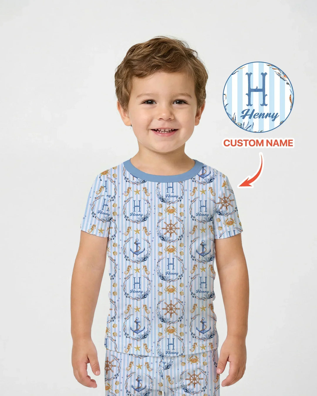 Zweiteiliges, kurzärmliges Pyjama-Set mit Marienkäfern
