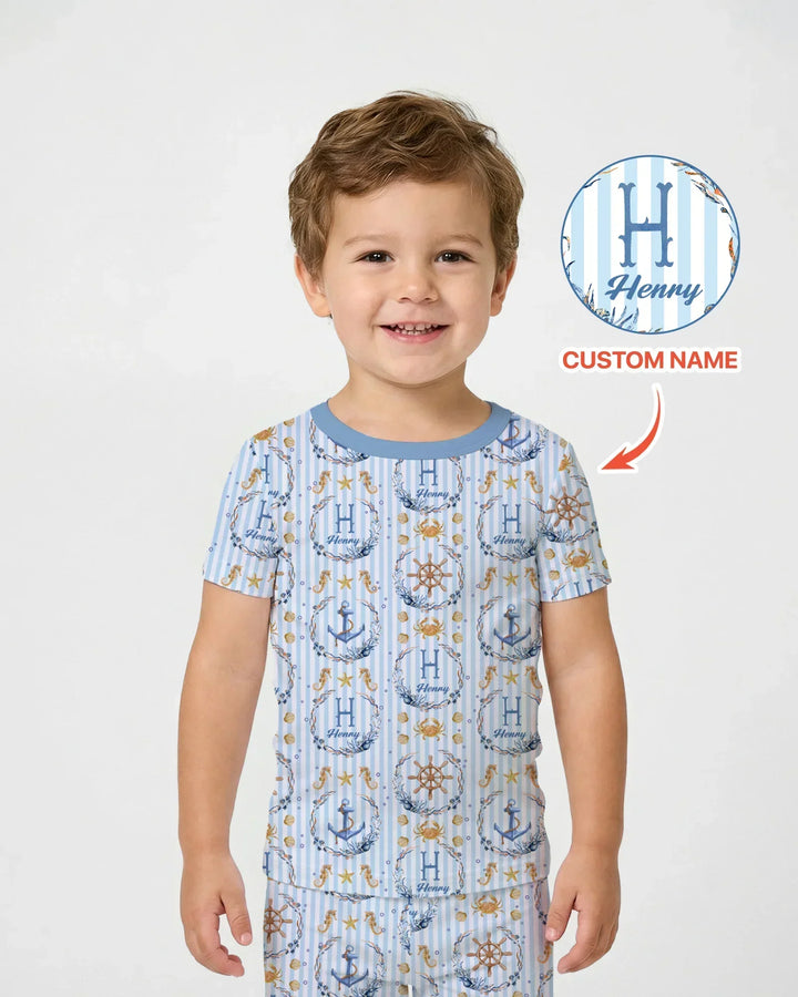 Zweiteiliges, kurzärmliges Pyjama-Set mit Marienkäfern