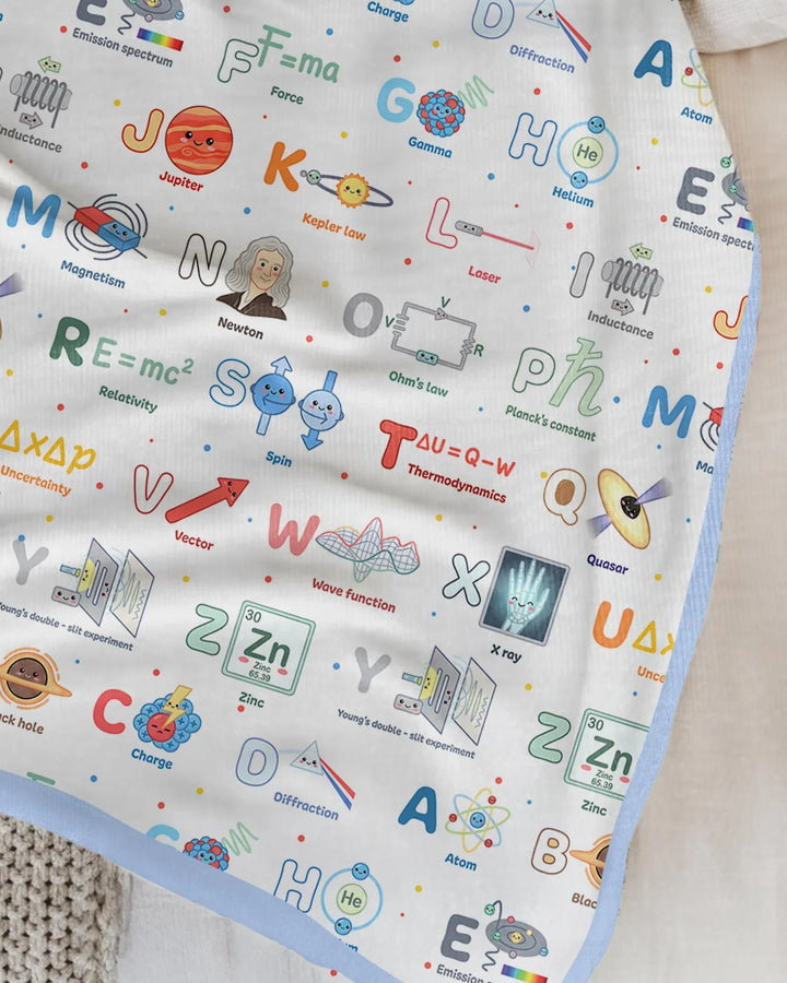 The Physics Alphabet Bamboo Blanket