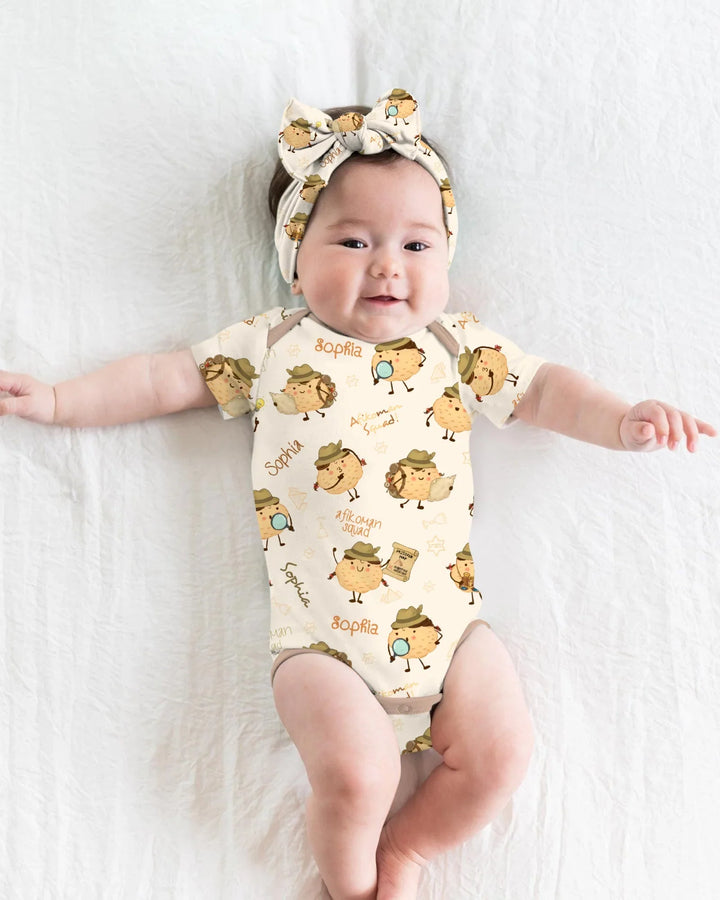 Gerippte Babykleidung mit individuellem Foto - Weich &amp; Skizzenhaft