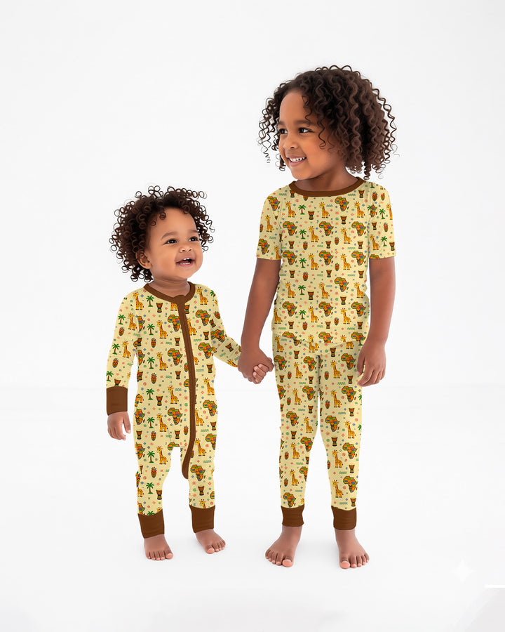 Zweiteiliges, kurzärmliges Pyjama-Set mit Marienkäfern