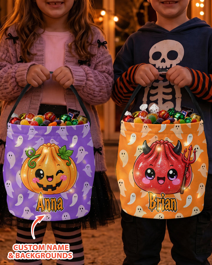 Personalized Halloween Dumpling Cute Character Led Light Bucket Bag