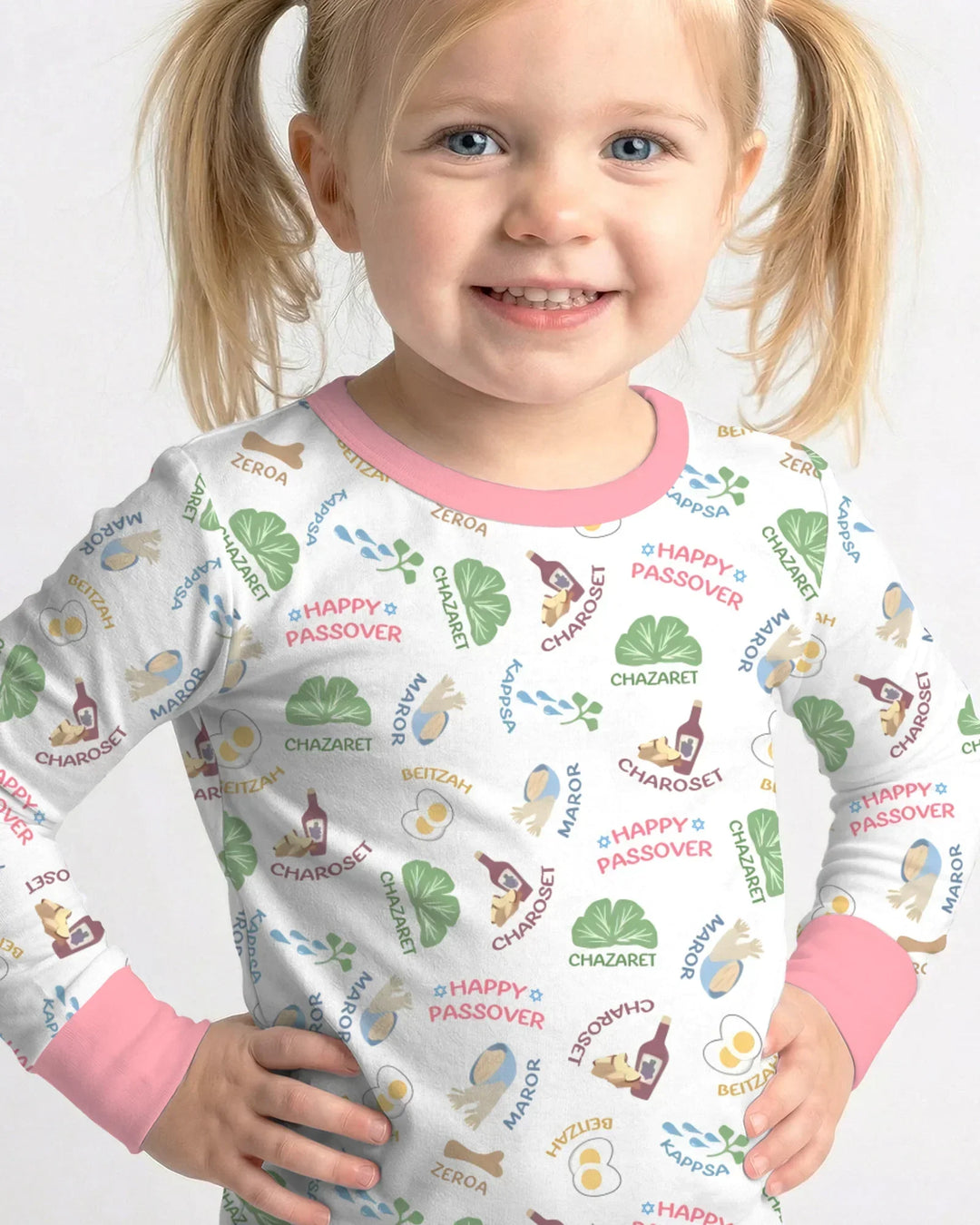 Zweiteiliges Langarm-Pyjama-Set mit Sommerfrüchten
