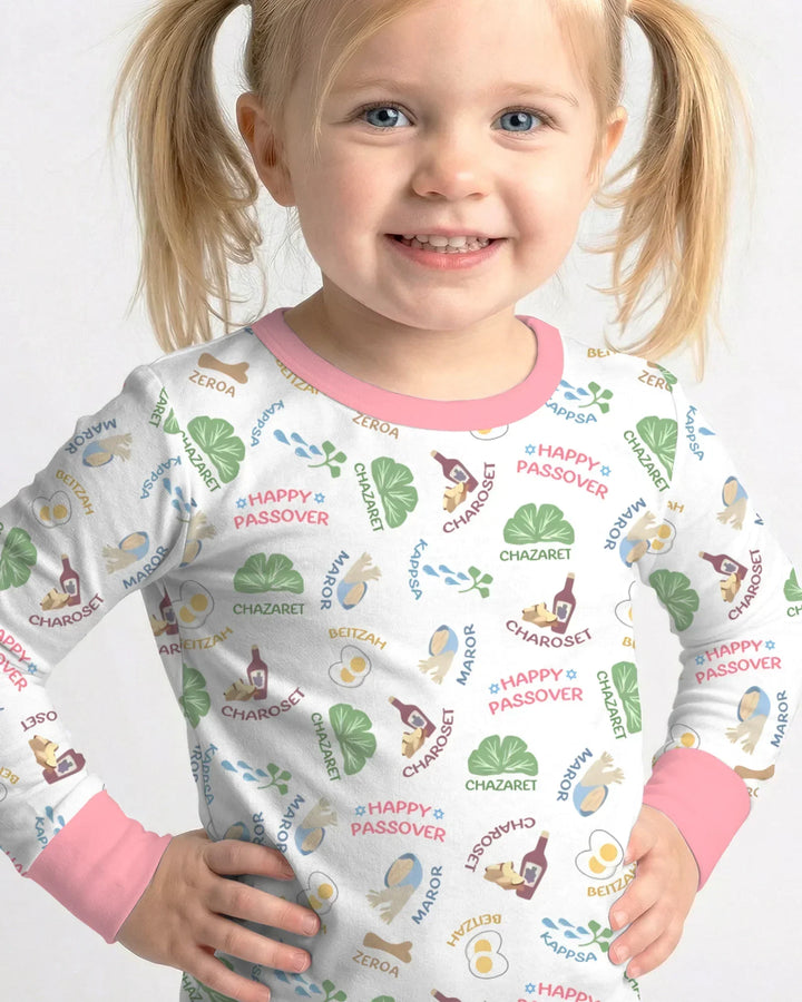 Zweiteiliges Langarm-Pyjama-Set mit Sommerfrüchten