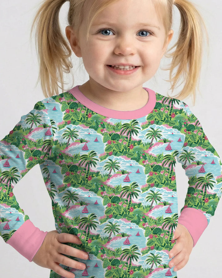 Zweiteiliges Langarm-Pyjama-Set mit Sommerfrüchten