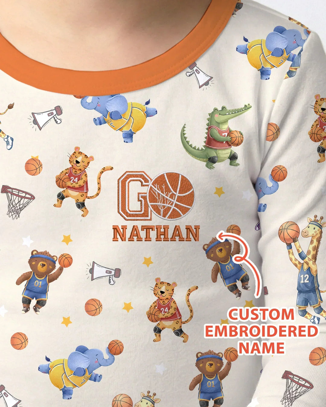 Zweiteiliges Langarm-Pyjama-Set mit Sommerfrüchten