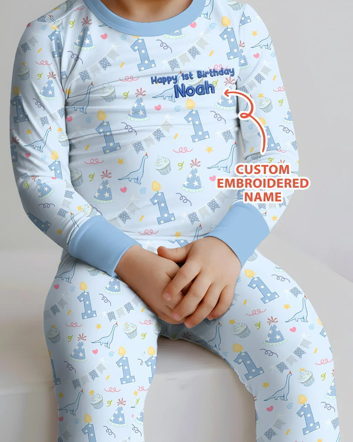 Zweiteiliges Langarm-Pyjama-Set mit Sommerfrüchten