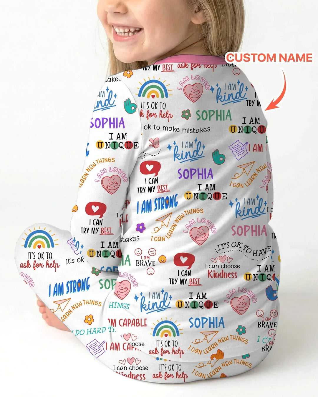 Zweiteiliges Langarm-Pyjama-Set mit Sommerfrüchten