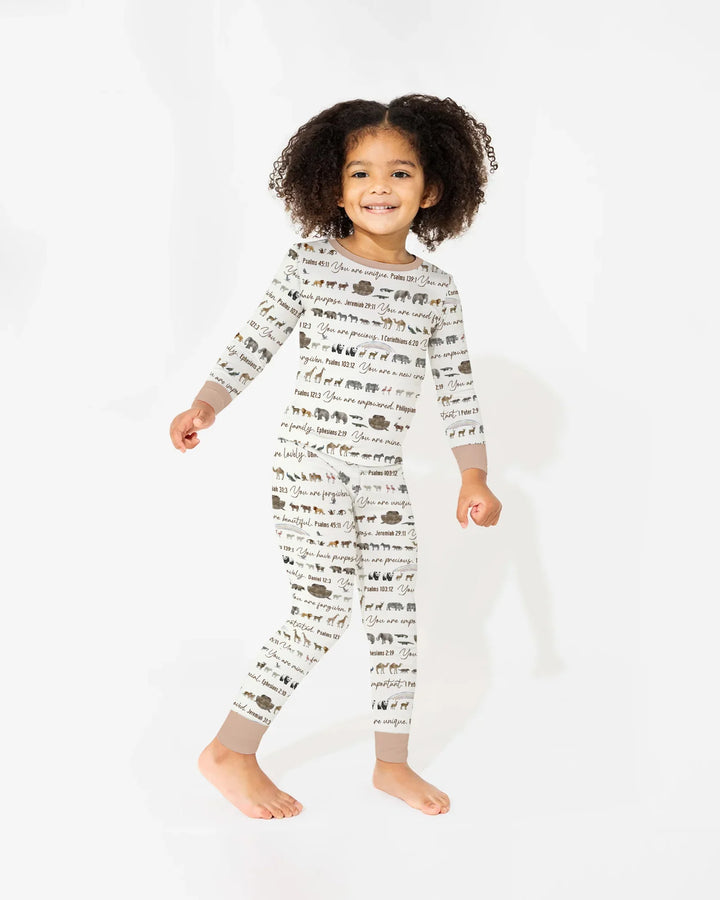 Biblical Noah's Ark Bamboo Two Piece Long Sleeve Pajama Set