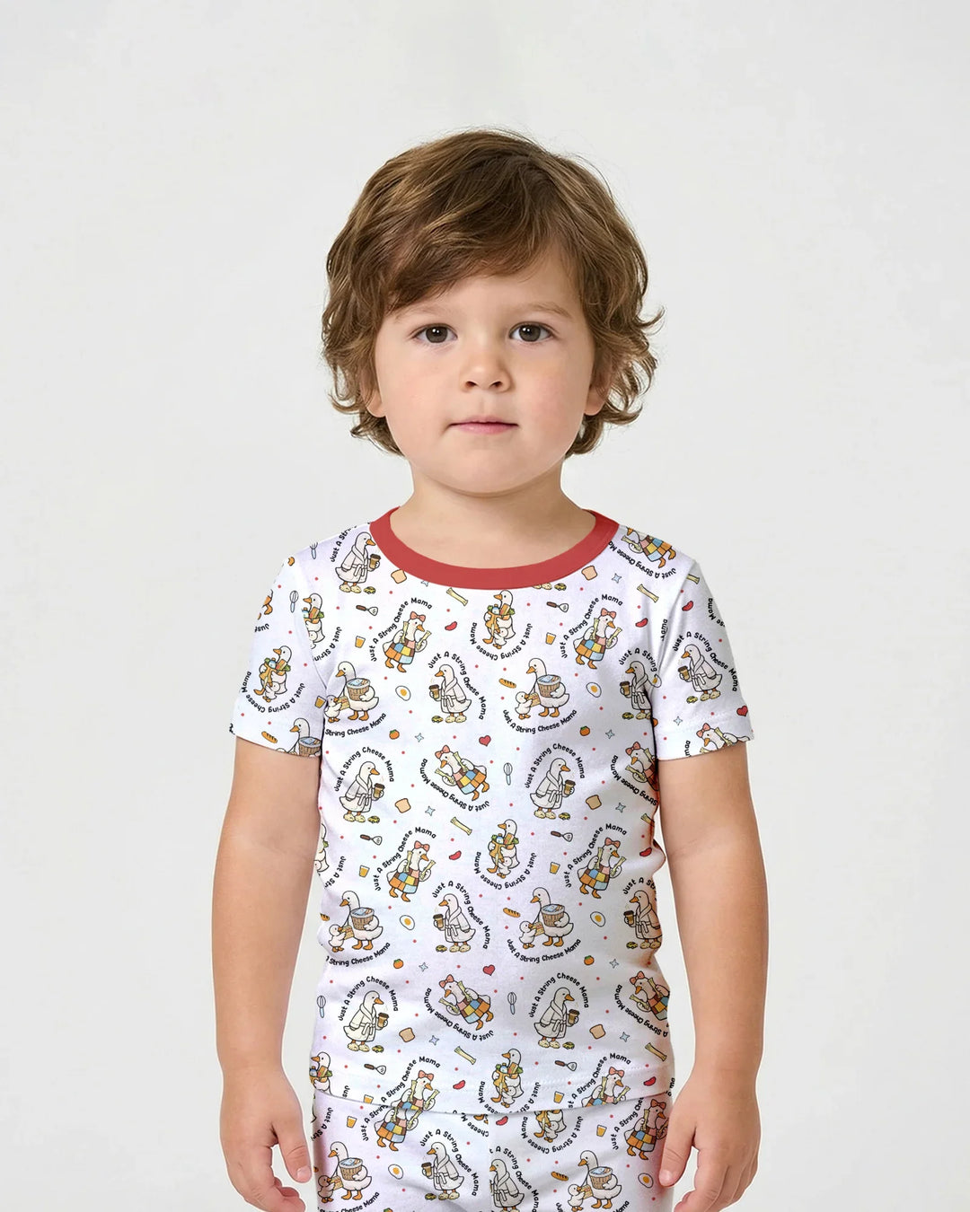 Template Zweiteiliges Pyjama-Set mit kurzen Ärmeln und Shorts