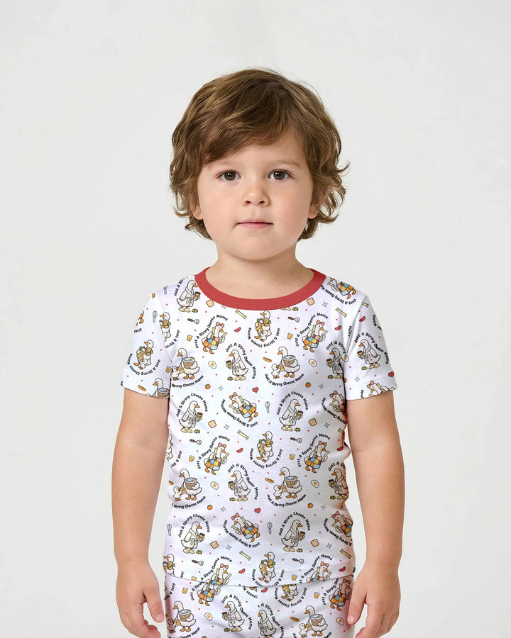 Template Zweiteiliges Pyjama-Set mit kurzen Ärmeln und Shorts