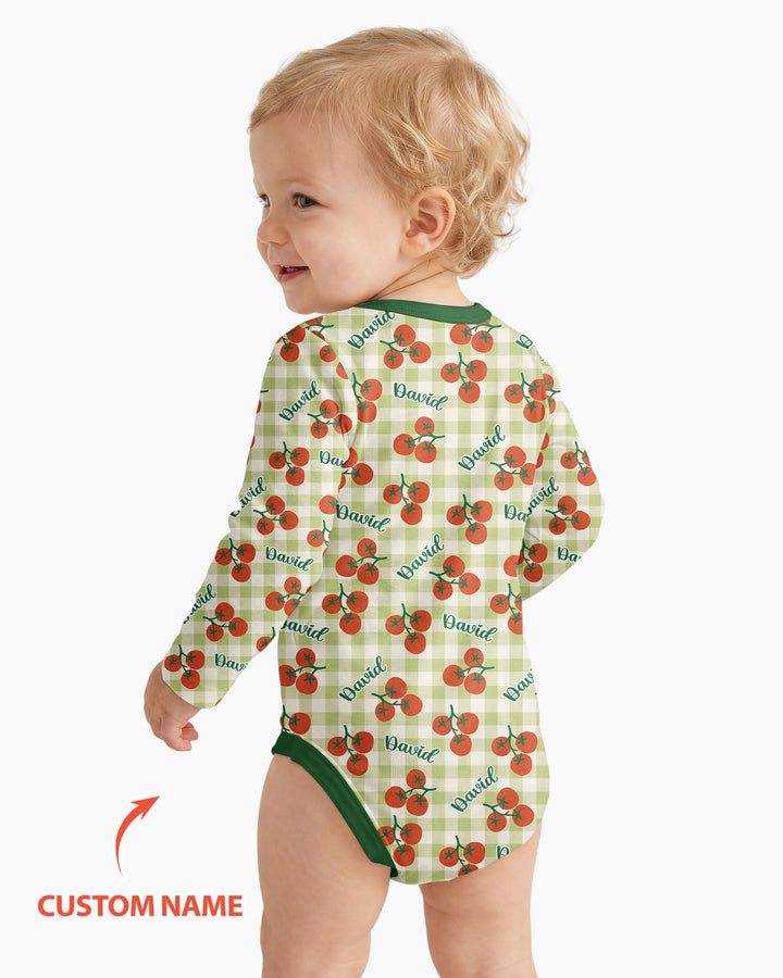 I Love You From My Head Tomatoes Custom Name Bamboo Bodysuit
