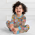 Zweiteiliges Langarm-Pyjama-Set mit Sommerfrüchten