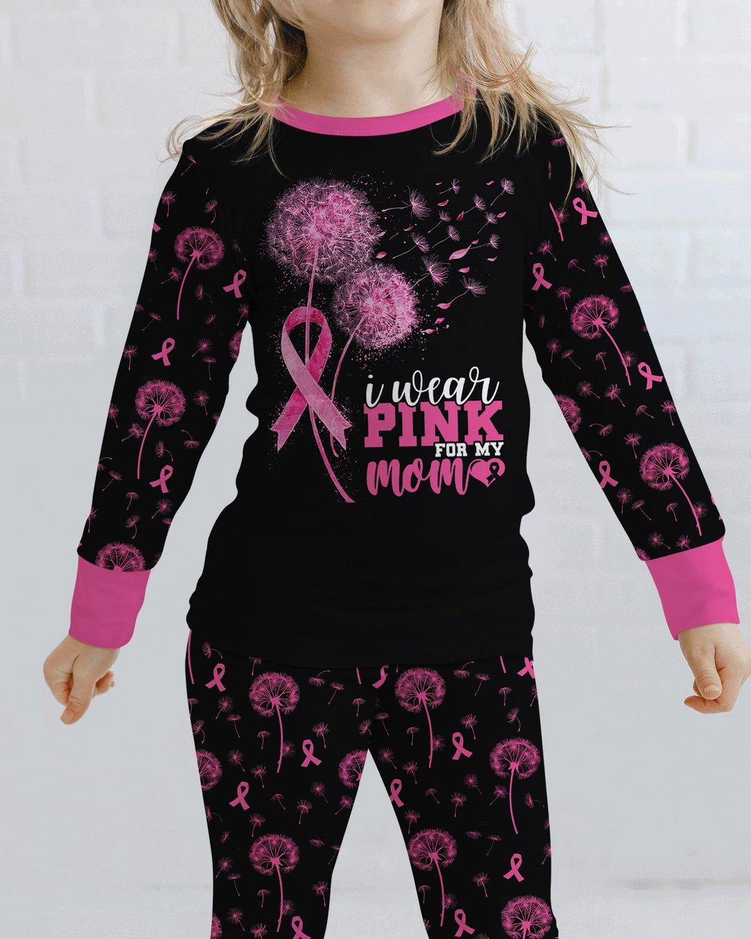 Dandelion Pink For Mom Bamboo Two Piece Long Sleeve Pajama Set
