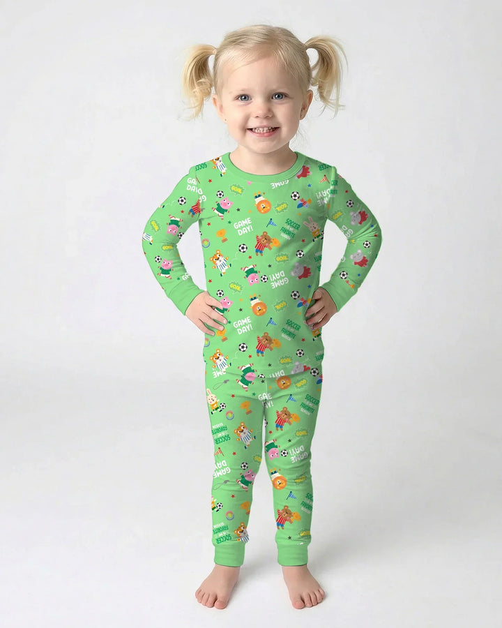 Zweiteiliges Langarm-Pyjama-Set mit Sommerfrüchten