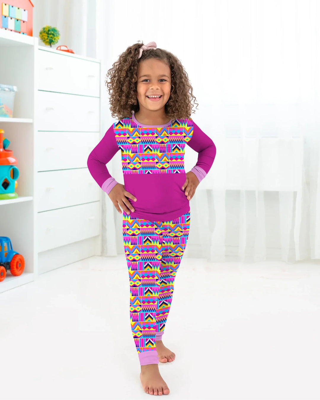 Zweiteiliges Langarm-Pyjama-Set mit Sommerfrüchten