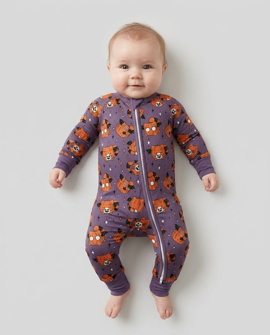 Batty Pumpkin Cats Bamboo Convertible Zippy