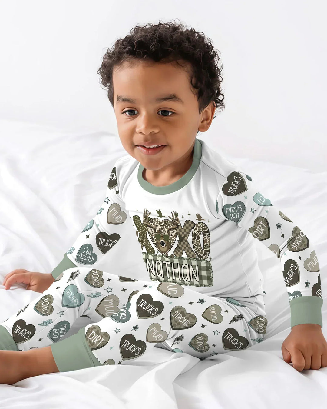 Zweiteiliges Langarm-Pyjama-Set mit Sommerfrüchten
