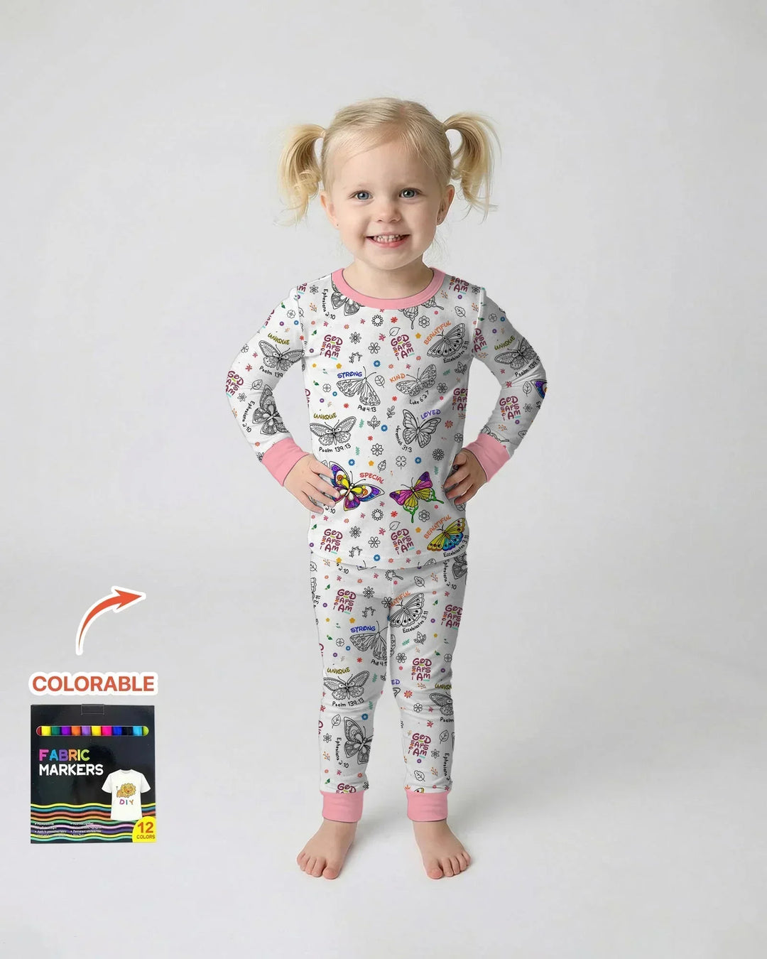 Zweiteiliges Langarm-Pyjama-Set mit Sommerfrüchten