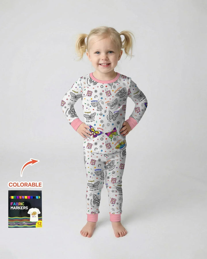 Zweiteiliges Langarm-Pyjama-Set mit Sommerfrüchten