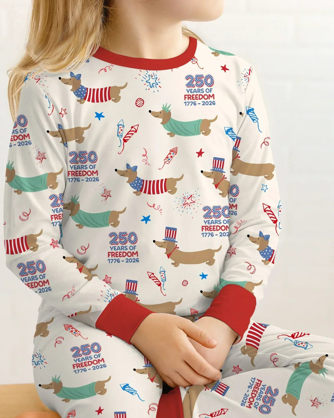 Zweiteiliges Langarm-Pyjama-Set mit Sommerfrüchten