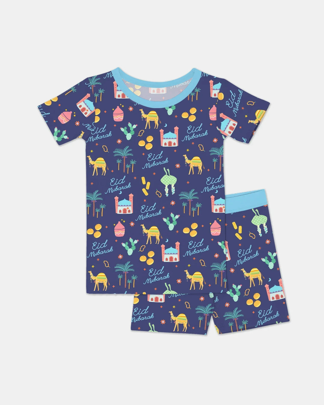 Template Zweiteiliges Pyjama-Set mit kurzen Ärmeln und Shorts