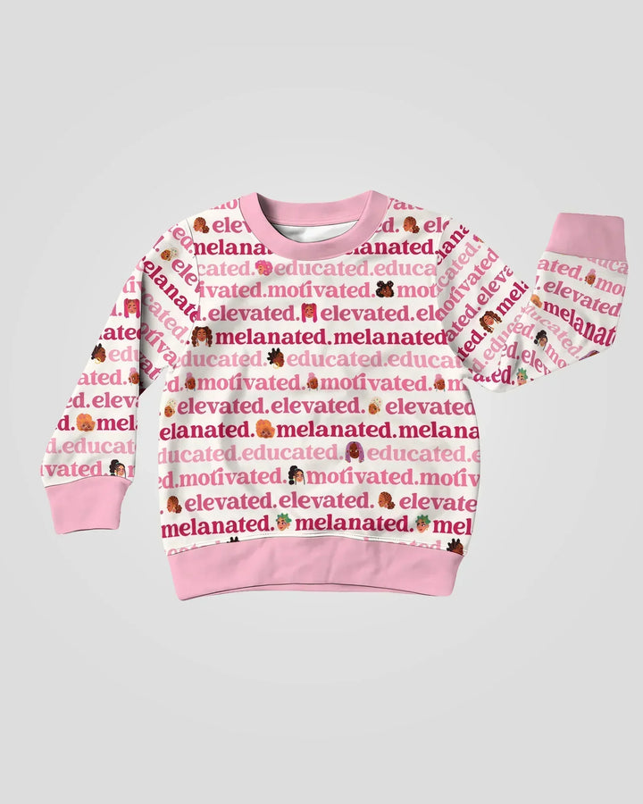 Motiviert, Gebildet, Erhaben, Schwarz – Bamboo Crewneck Sweatshirt