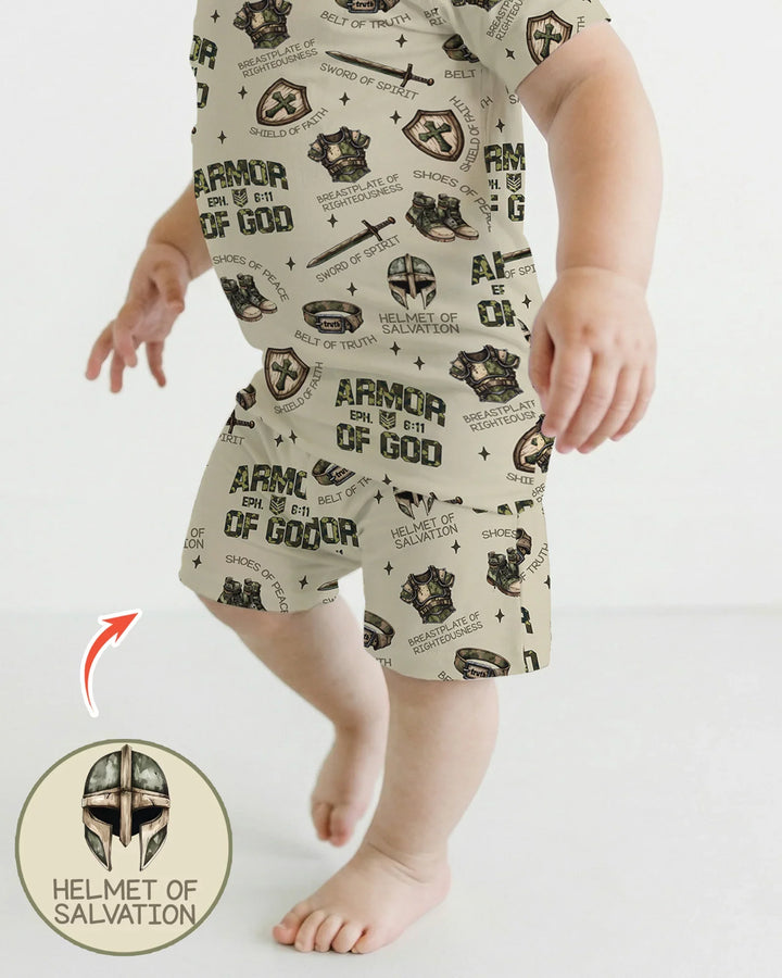 Schlafanzug-Set zweiteilig, kurze Ärmel, kurze Hose, Bambus