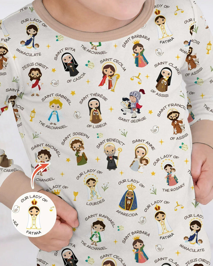 Zweiteiliges Langarm-Pyjama-Set mit Sommerfrüchten