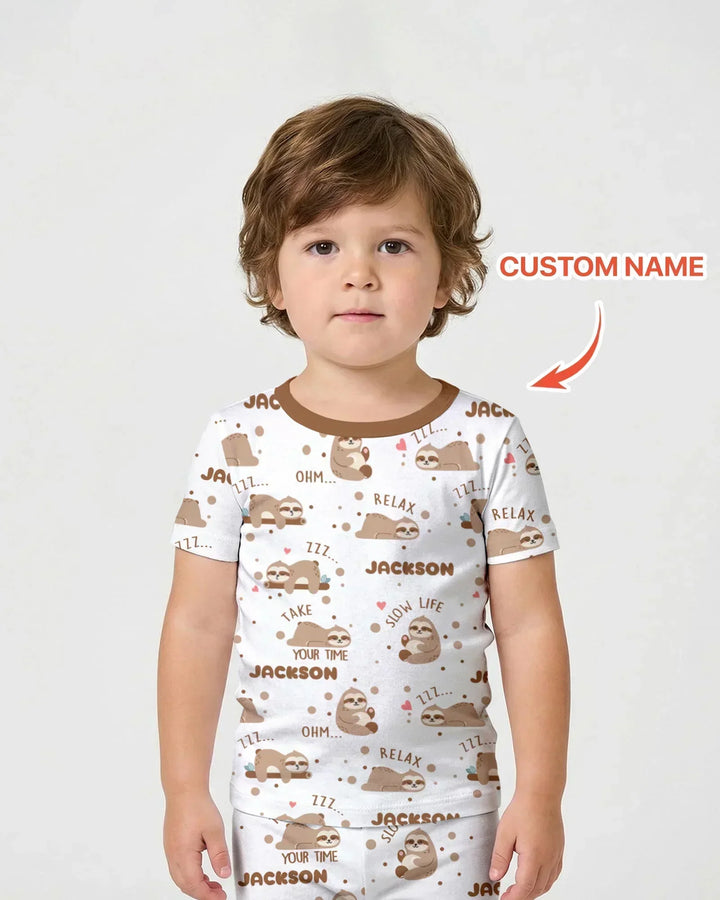 Zweiteiliges Pyjama-Set mit kurzen Ärmeln und Shorts im Sommer-Design