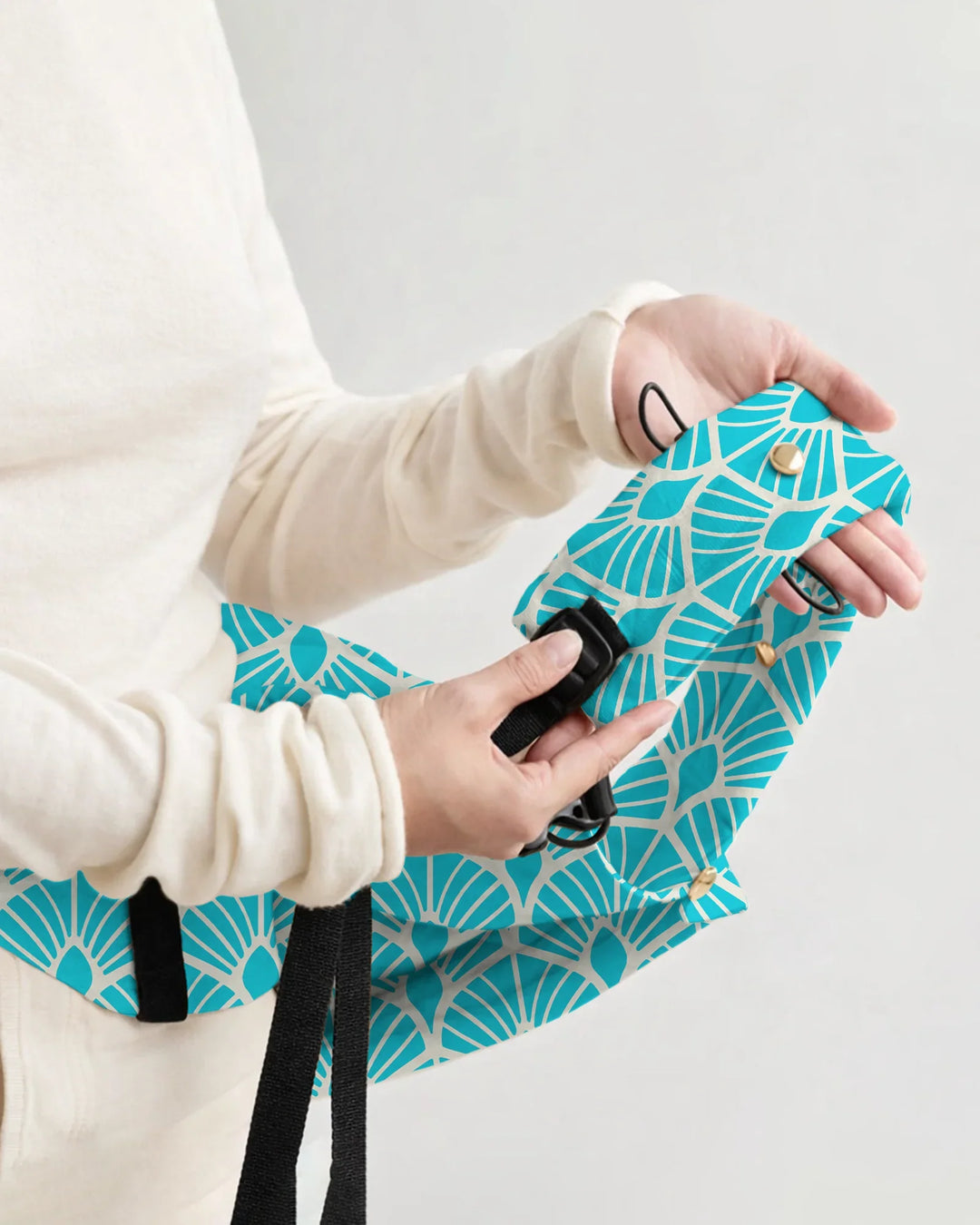 Teal Art Deco Fan Baby Carrier