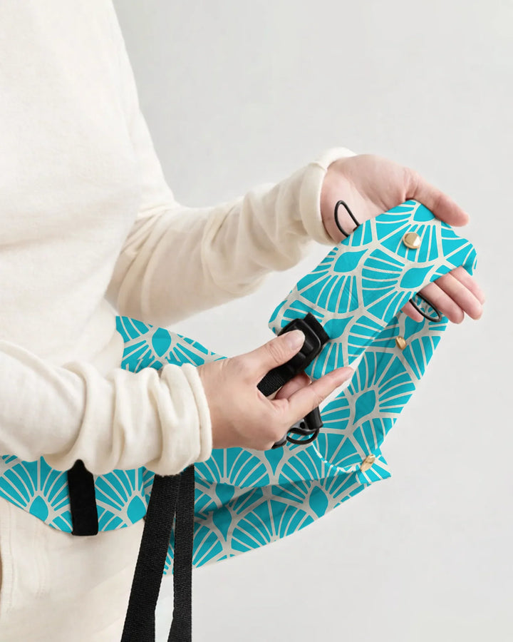 Teal Art Deco Fan Baby Carrier