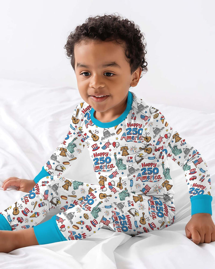 Zweiteiliges Langarm-Pyjama-Set mit Sommerfrüchten