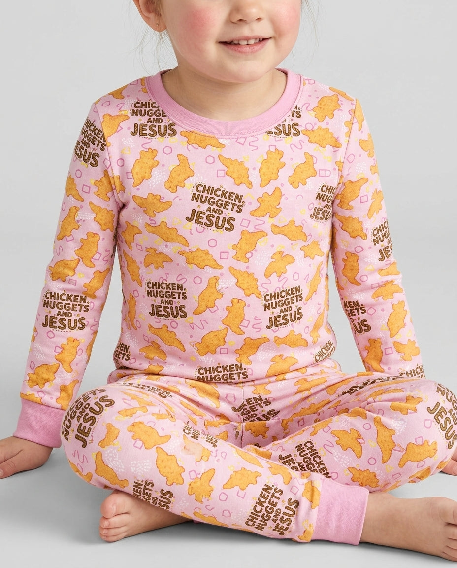 Zweiteiliges Langarm-Pyjama-Set mit Sommerfrüchten