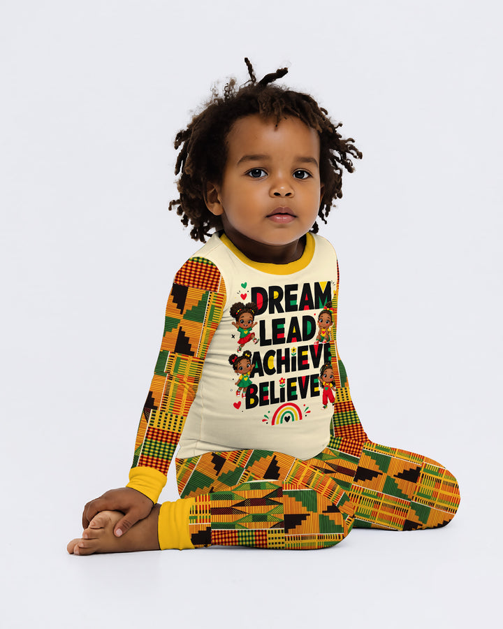 Zweiteiliges Langarm-Pyjama-Set mit Sommerfrüchten