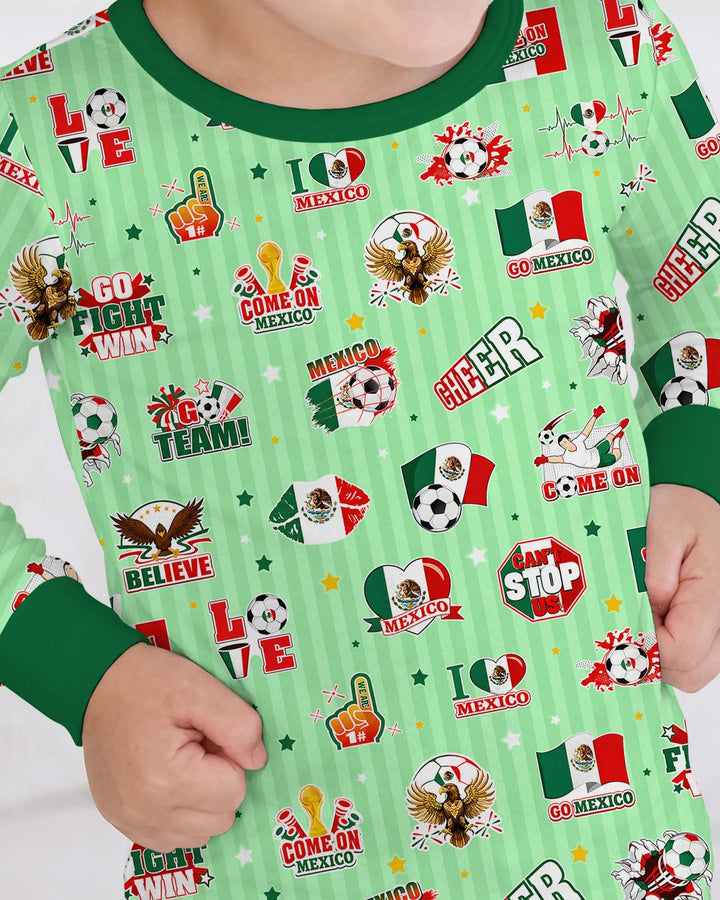 Zweiteiliges Langarm-Pyjama-Set mit Sommerfrüchten