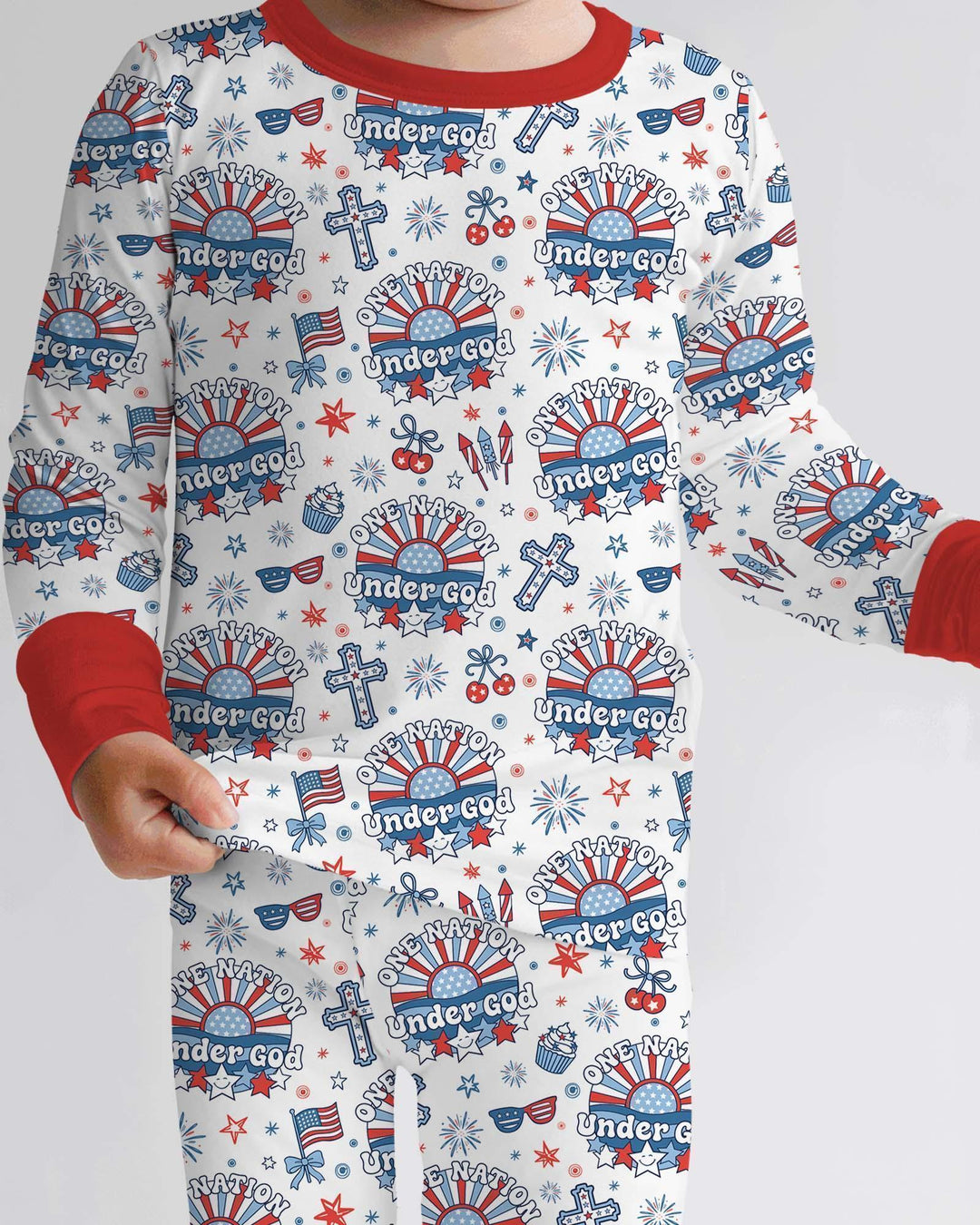 Zweiteiliges Langarm-Pyjama-Set mit Sommerfrüchten